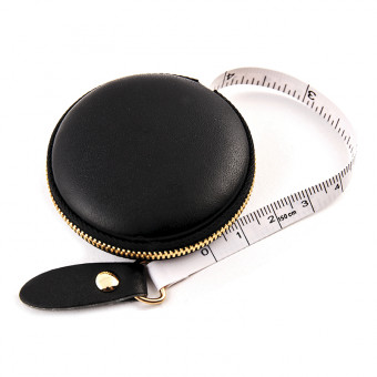 Hemline сантиметр-рулетка из искусственной кожи (круглая), чёрная,  150см.