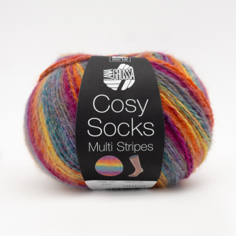 Lana Grossa Meilenweit.100.Cosy Socks Multi Stripes