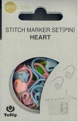 Tulip Набор маркеров для вязания Аmicolle розовый, синий, зелёный (сердце, в баночке)