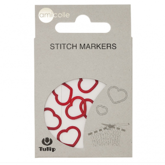 Tulip Маркер для вязания Аmicolle, 7 шт (сердце, красный, 5*6,5мм)
