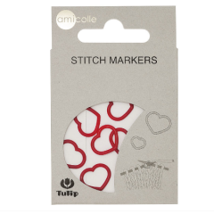 Tulip Маркер для вязания Аmicolle, 7 шт (сердце, красный, 3,25*4,5мм)