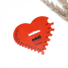 Addi измеритель спиц и крючков сердце