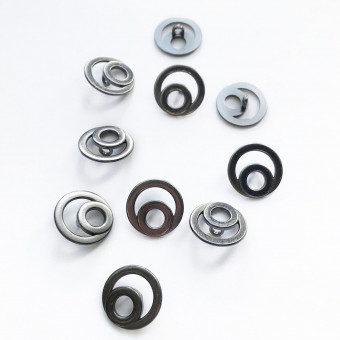 Металлическое двойное кольцо 20 мм чёрный никель