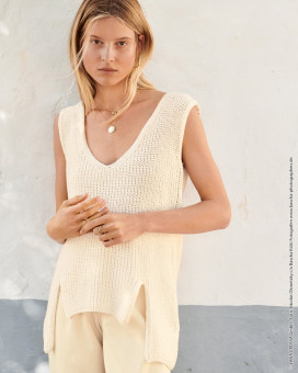 Описание Lana Grossa Топ полупатентным узором