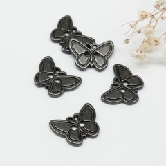 Бабочки 2 прокола 18 мм чёрный никель