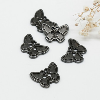 Бабочки 2 прокола 18 мм чёрный никель