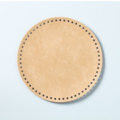 Основа для дна сумки (бежевая иск. кожа, круглая) 20 см