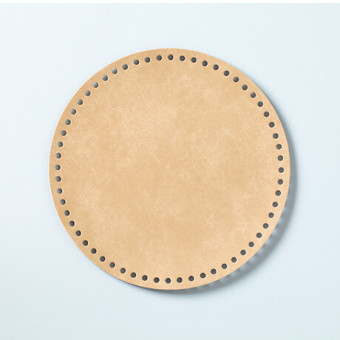 Основа для дна сумки (бежевая иск. кожа, круглая) 20 см