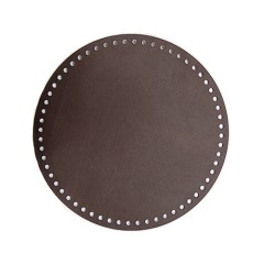 Основа для дна сумки  (коричневая иск. кожа, круглая) 20 см