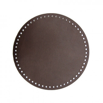 Основа для дна сумки  (коричневая иск. кожа, круглая) 20 см