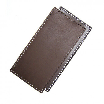 Основа для дна сумки (коричневая иск. кожа, прямоугольная + пластик) 15 *30 см