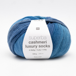 Пряжа Rico Superba Cashmeri Luxury Socks blue degrade 025