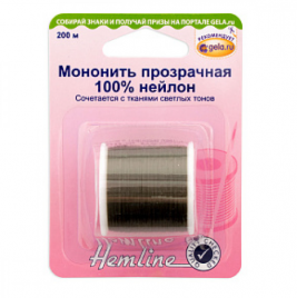 Мононить Hemline 100% нейлон прозрачная черный
