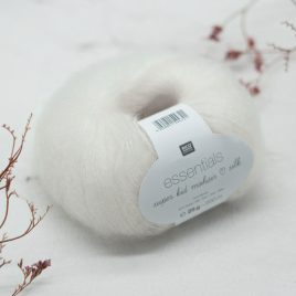 Пряжа Rico Essentials Super Kid Mohair Silk 001 white