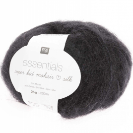 Пряжа Rico Essentials Super Kid Mohair Silk 007 black