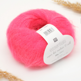 Пряжа Rico Essentials Super Kid Mohair Silk neon red 064