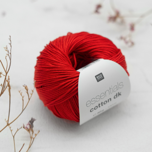  Пряжа Rico Essentials Cotton DK red 02 фото 1
