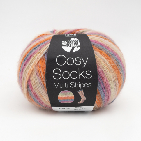 Пряжа Lana Grossa Meilenweit.100.Cosy Socks Multi Stripes 154 фото 1