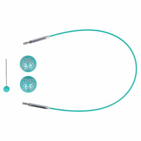  Леска соединительная KnitPro Mindful swivel поворотная бирюзовая 100 см фото 1