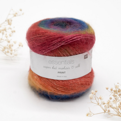  Пряжа Rico Essentials Super Kid Mohair Loves Silk Print light 001 фото 1