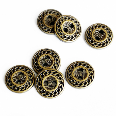  Пуговица Бронзовая цепь 2 прокола 15 мм фото 1