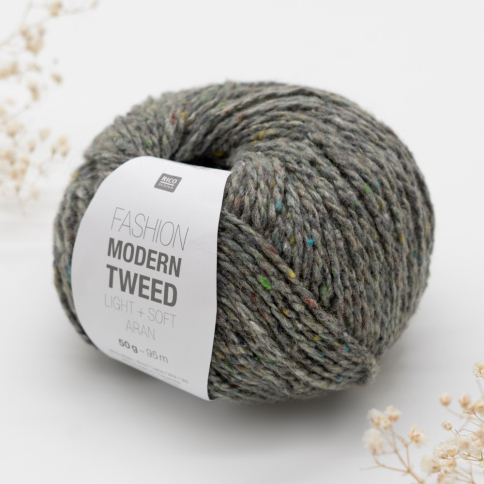  Пряжа Rico Fashion Modern Tweed Aran light grey 015 фото 1