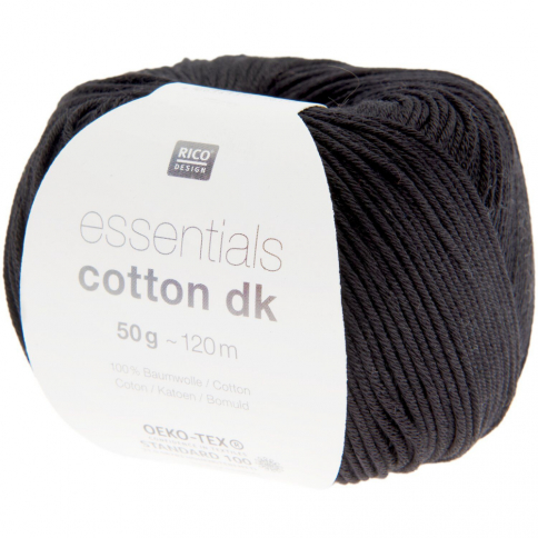  Пряжа Rico Essentials Cotton DK black 90 фото 1