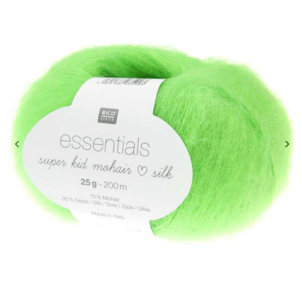 Пряжа Rico Essentials Super Kid Mohair Silk neon green 067 фото 1