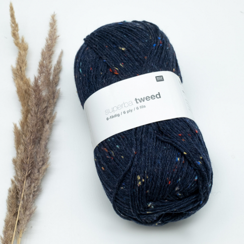  Пряжа Rico Superba Tweed 6-ply navy blue 003 фото 1