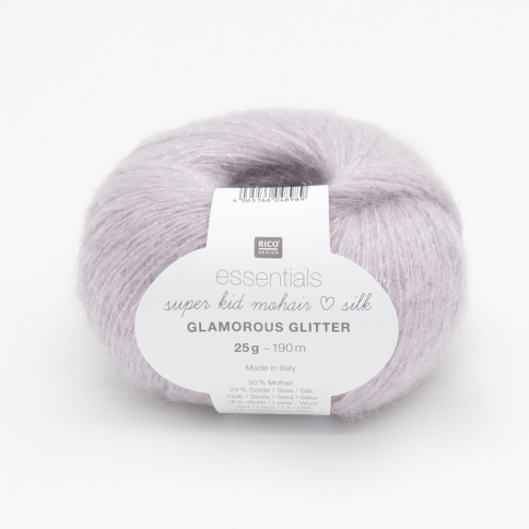  Пряжа Rico Essentials Super Kid Mohair Loves Silk Glamorous Glitter 004 lilac фото 1