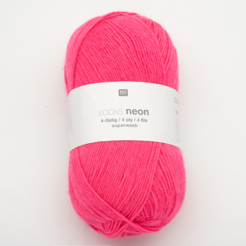  Пряжа Rico Socks Neon 4 ply pink 002 фото 1