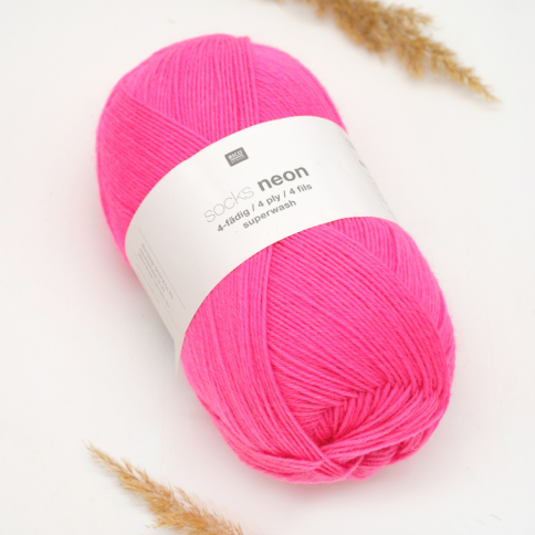  Пряжа Rico Socks Neon 4 ply red 003 фото 1
