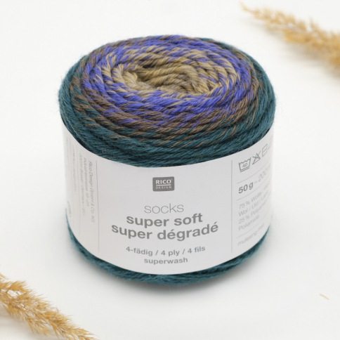  Пряжа Rico Socks Super Soft Super Degrade 4 ply forest 006 фото 1