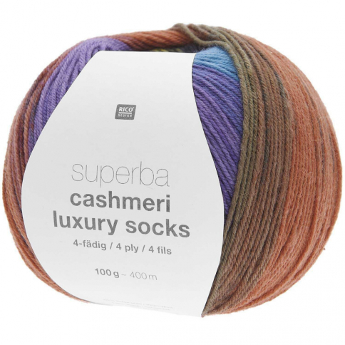  Пряжа Rico Superba Cashmeri Luxury Socks joy 022 фото 1