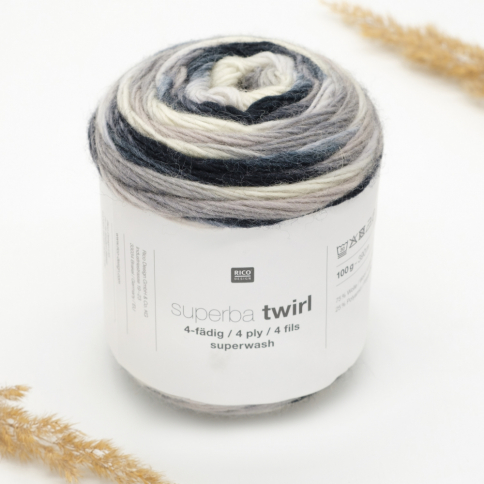  Пряжа Rico Superba Twirl 4 ply 001 фото 1