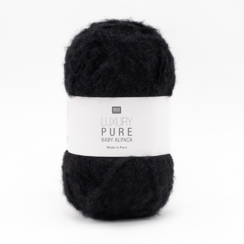 Пряжа Rico Luxury Pure Baby Alpaca 009 black фото 1