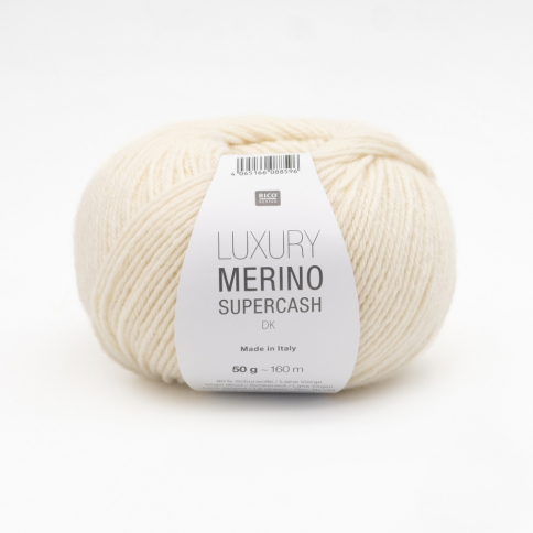  Пряжа Rico Luxury Merino Supercash DK 001 cream фото 1