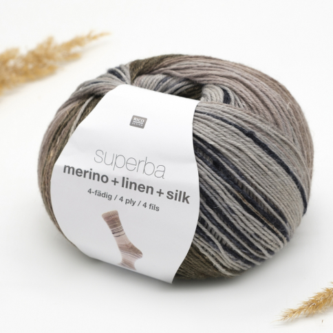  Пряжа Rico Superba Merino + Linen + Silk 4-ply 006 фото 1