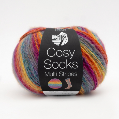 Пряжа Lana Grossa Meilenweit.100.Cosy Socks Multi Stripes 151 фото 1