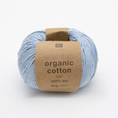  Пряжа Rico Essentials Organic Cotton Aran blue 012 фото 1