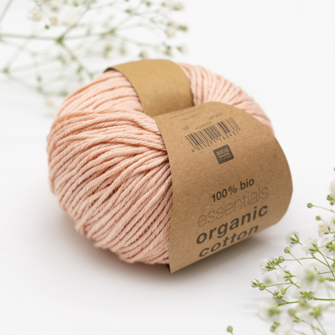  Пряжа Rico Essentials Organic Cotton Aran powder 005 фото 1