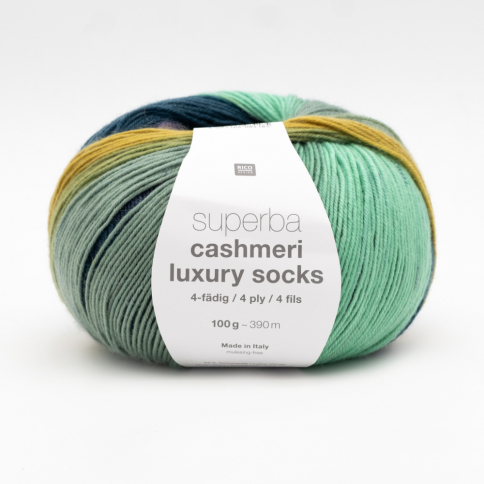  Пряжа Rico Superba Cashmeri Luxury Socks 036 forest greens фото 1