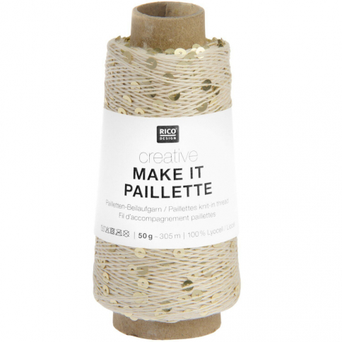  Пряжа Rico Creative Make It Paillette 011 gold фото 1